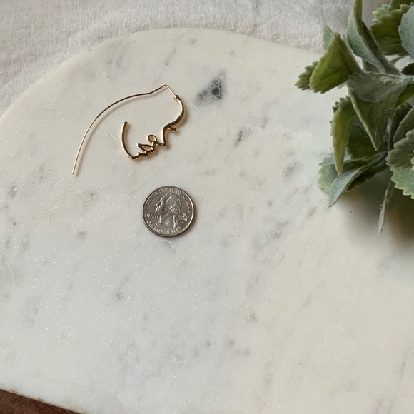 The Amina - Gold Statement Silhouette Earrings - Picture 9 of 9